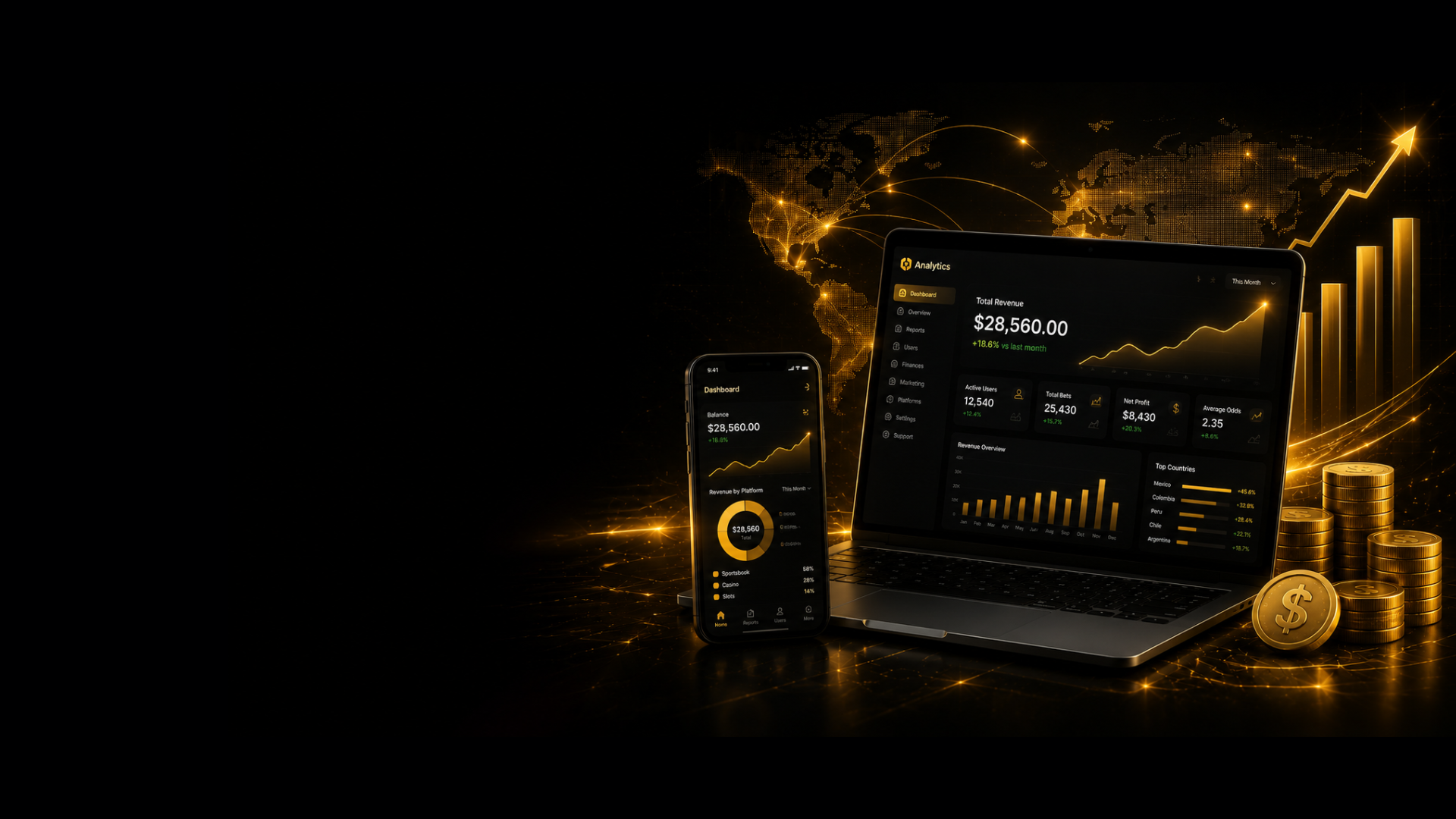 Negocio digital rentable de apuestas y casino con soporte y tecnología